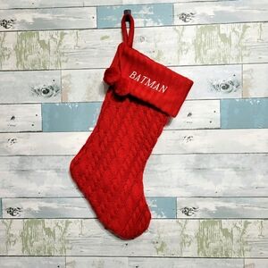 St. Nicholas Square | Embroidered Cable-Knit Christmas Stocking | BNWOT